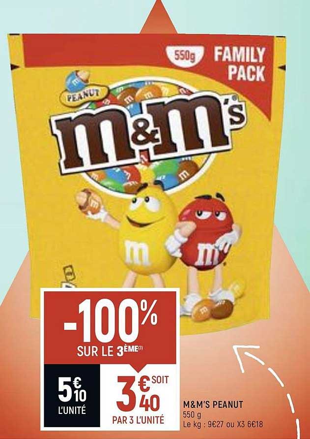m&m's peanut -100 sur le 3ème