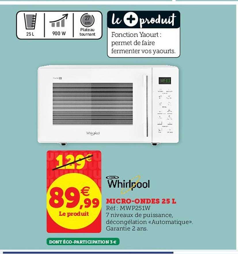 micro ondes 25 l whirlpool