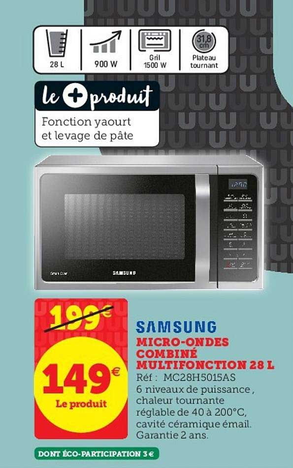 micro ondes combiné multifonction 28 l samsung