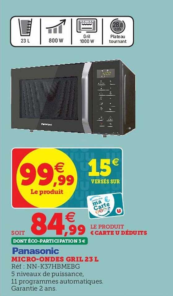 micro ondes gril 23 l panasonic