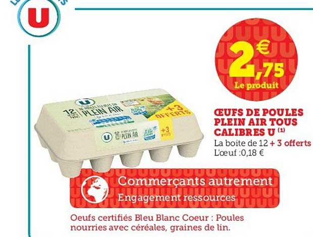 œufs de poules plein air tous calibres u