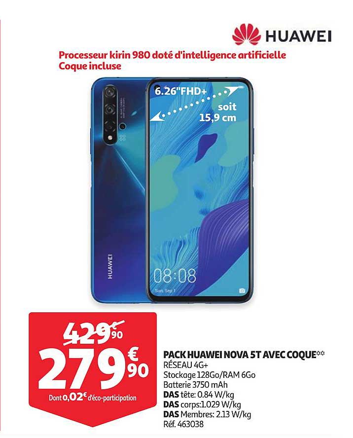 pack huawei nova 5t avec coque