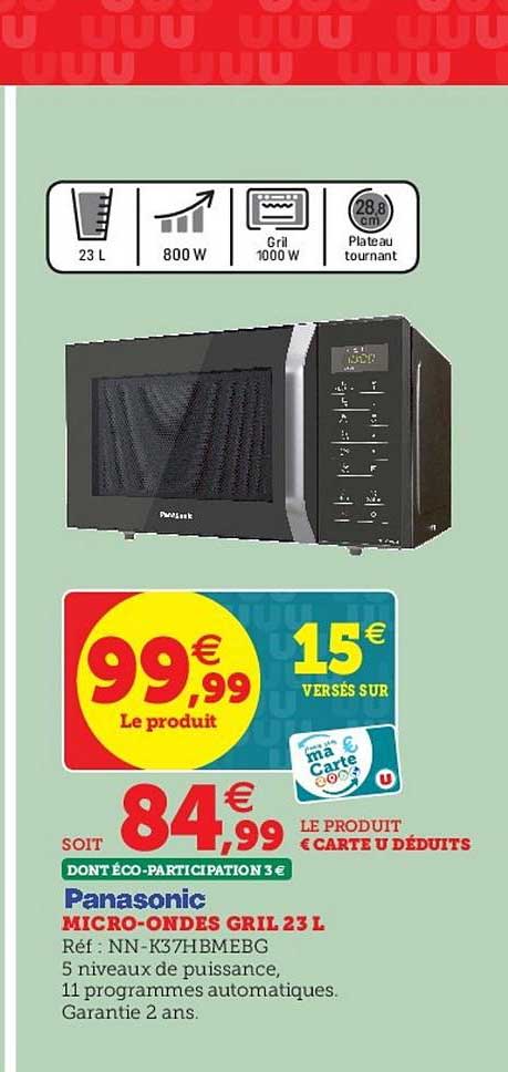 panasonic micro ondes gril 23 l