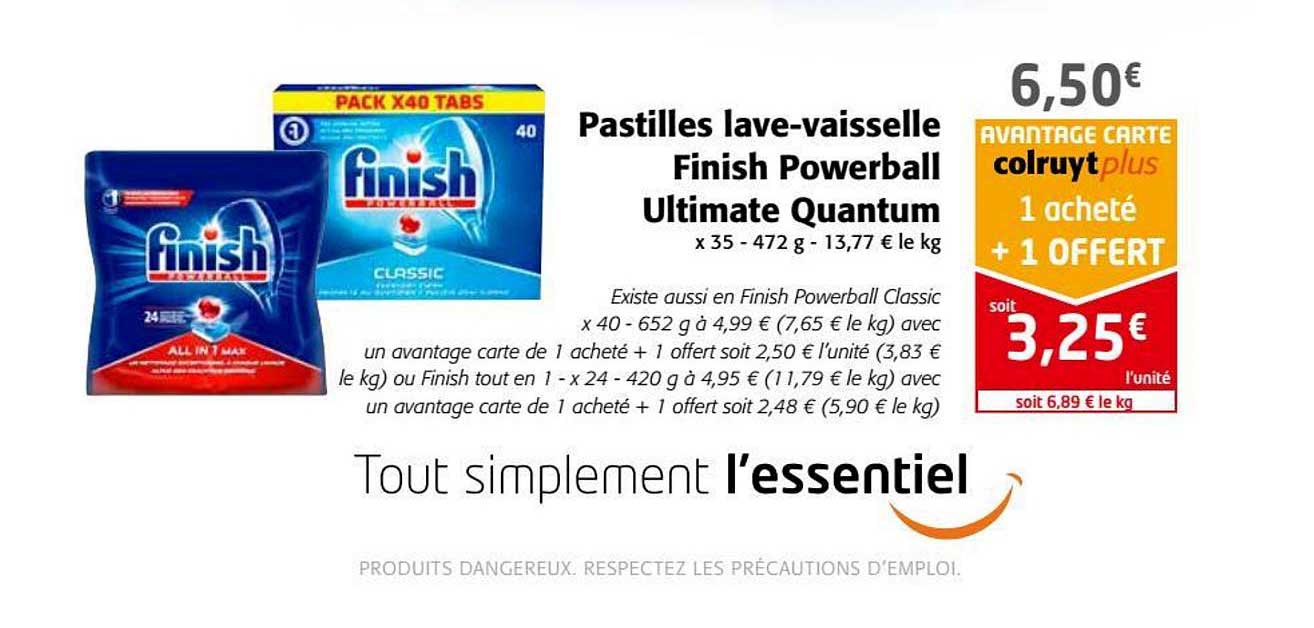pastilles lave vaisselle finish powerball ultimate quantum