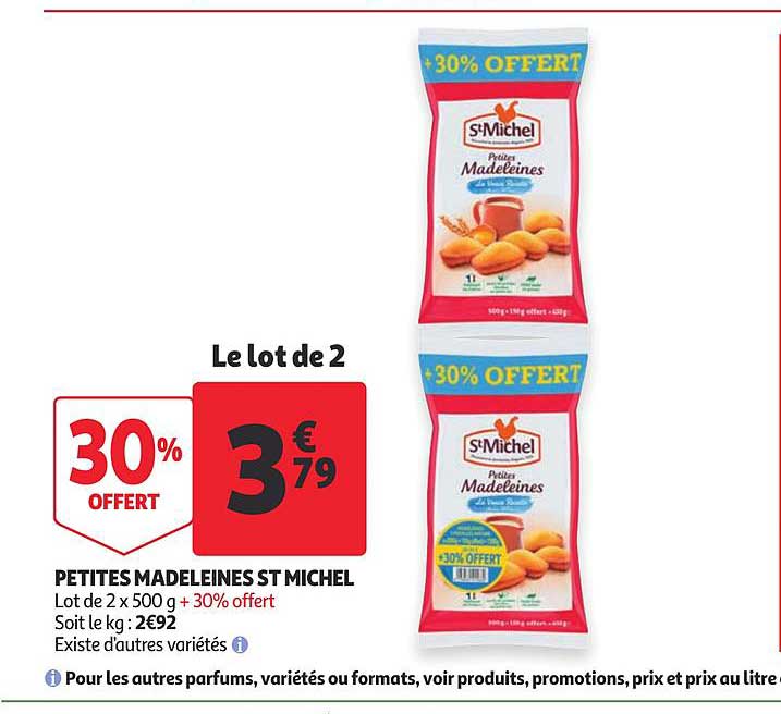 Petites Madeleines St Michel 30% Offert