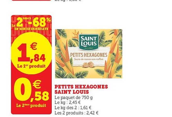 Petits Hexagones Saint Louis Le 2ème -68% En Remise Immédiate