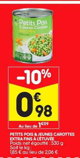 petits pois & jeunes carottes extra fins à l'étuvée