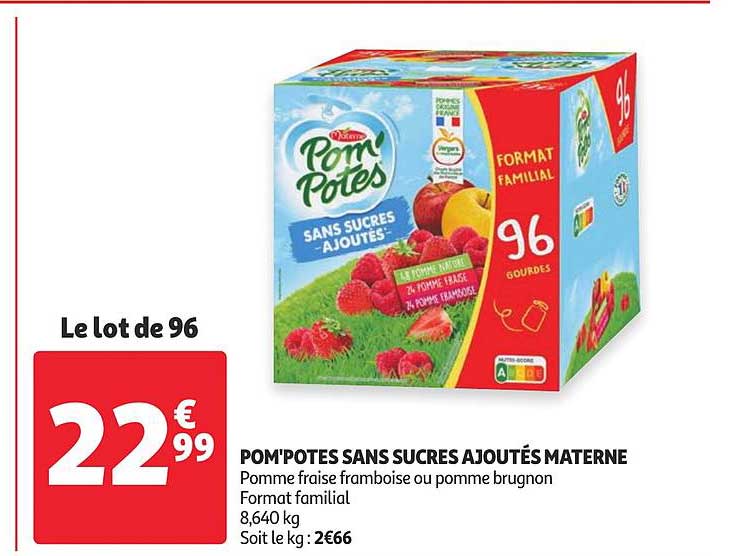Pom'potes Sans Sucres Ajoutés Materne