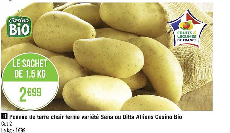 pomme de terre chair ferme variété sena ou ditta allians casino bio