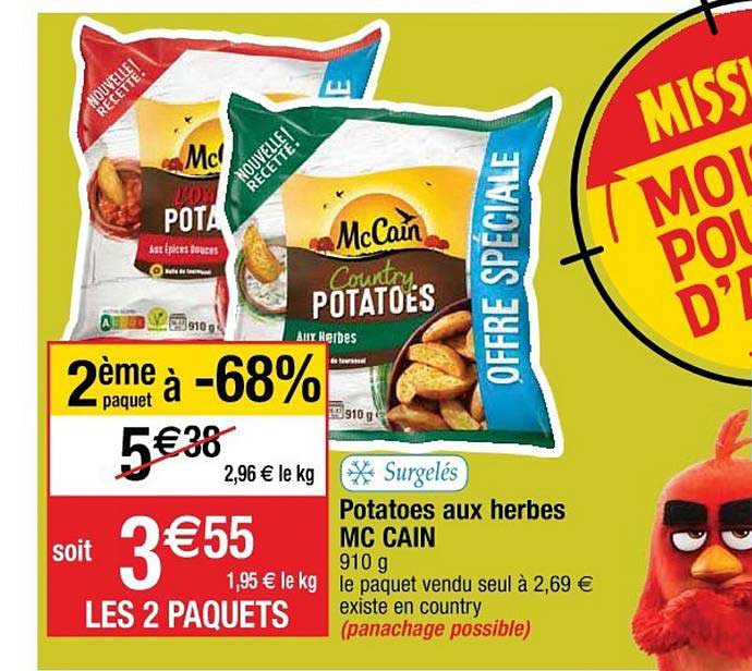 Potatoes Aux Herbes Mc Cain 2ème Paquet à -68%