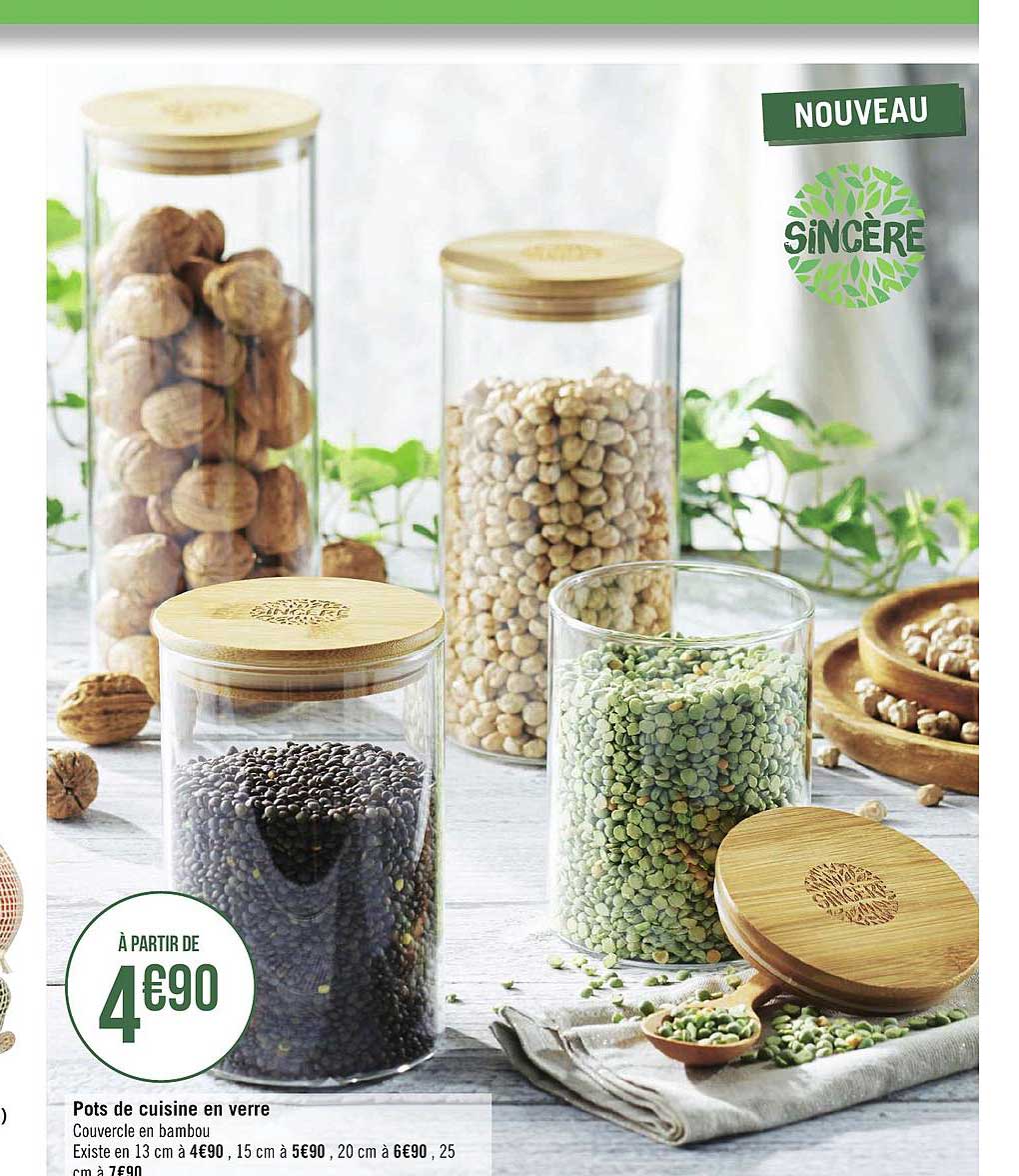 pots de cuisine en verre sincère