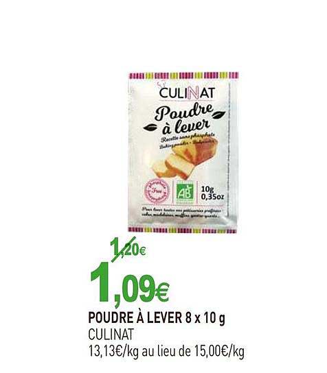 poudre à lever 8 x 10 g culinat