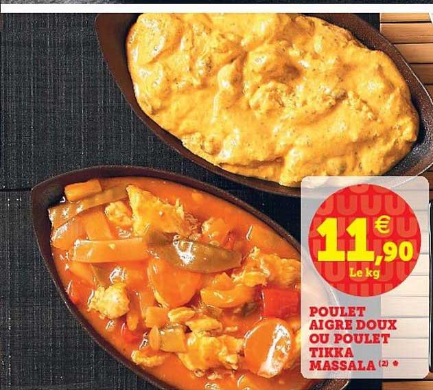 poulet aigre doux ou poulet tikka massala