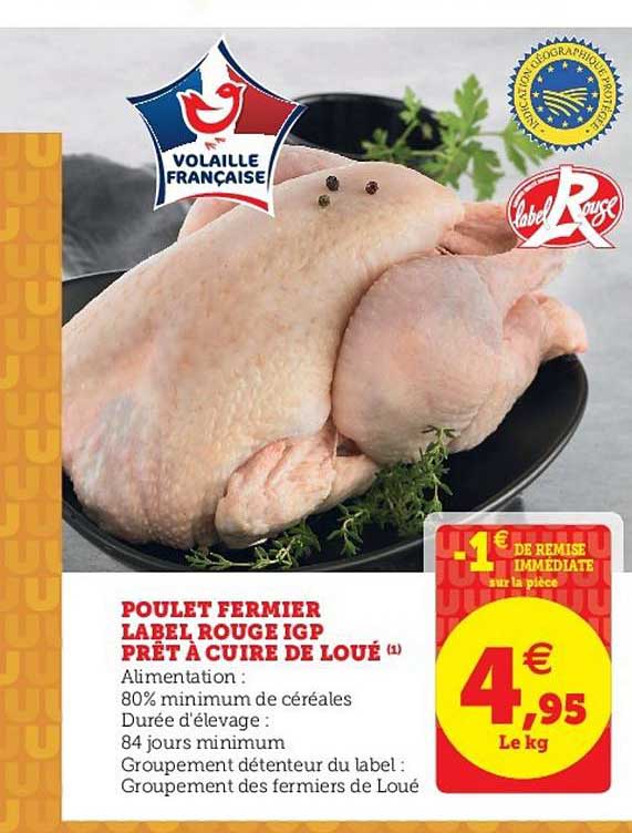 Poulet Fermier Label Rouge Igp Prêt à Cuire De Loué