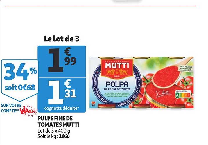 Pulpe Fine De Tomates Mutti