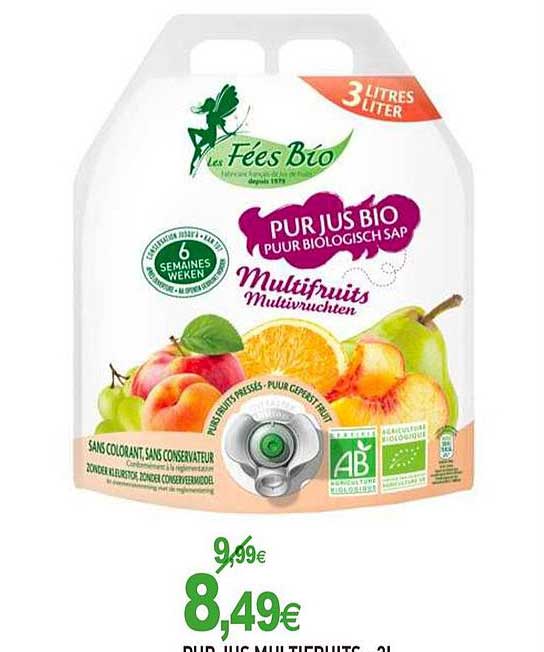 pur jus multifruits les fées bio