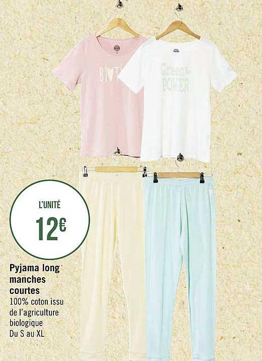 pyjama long manches courtes