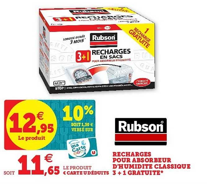 recharges pour absorbeur d'humidité classique 3 + 1 gratuite