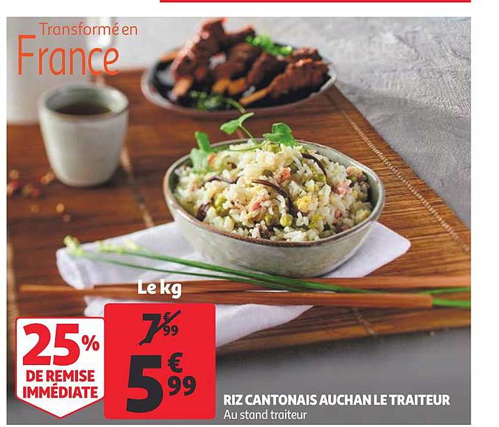 riz cantonais auchan le traiteur 25% de remise immédiate