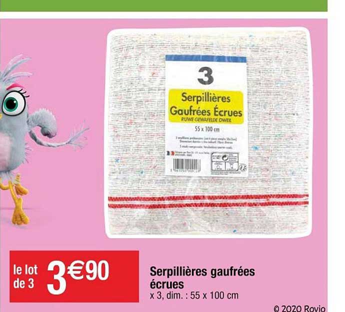 serpillières gaufrées écrues