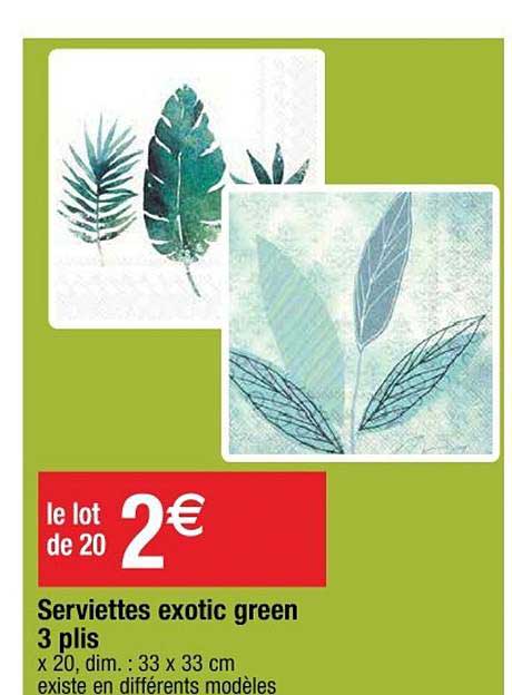 serviettes exotic green 3 plis