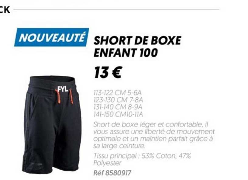 short de boxe enfant 100