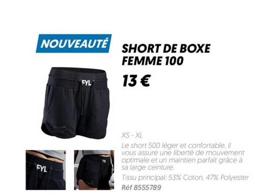 short de boxe femme 100