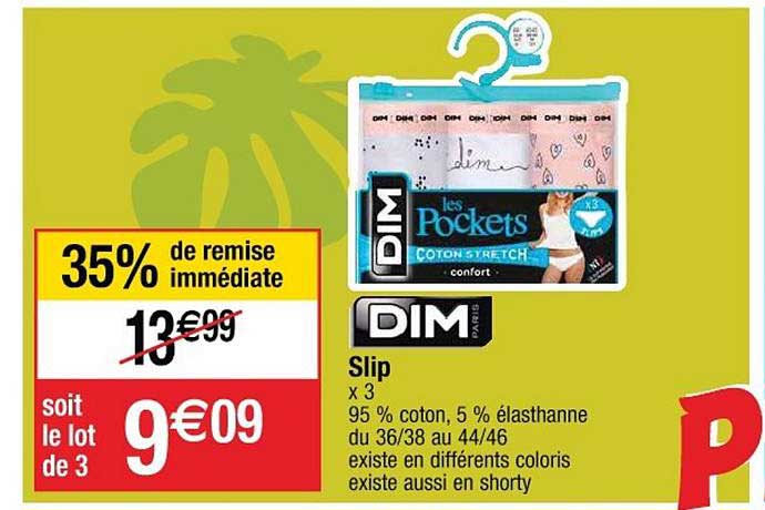 Slip Dim 35% Remise Immédiate