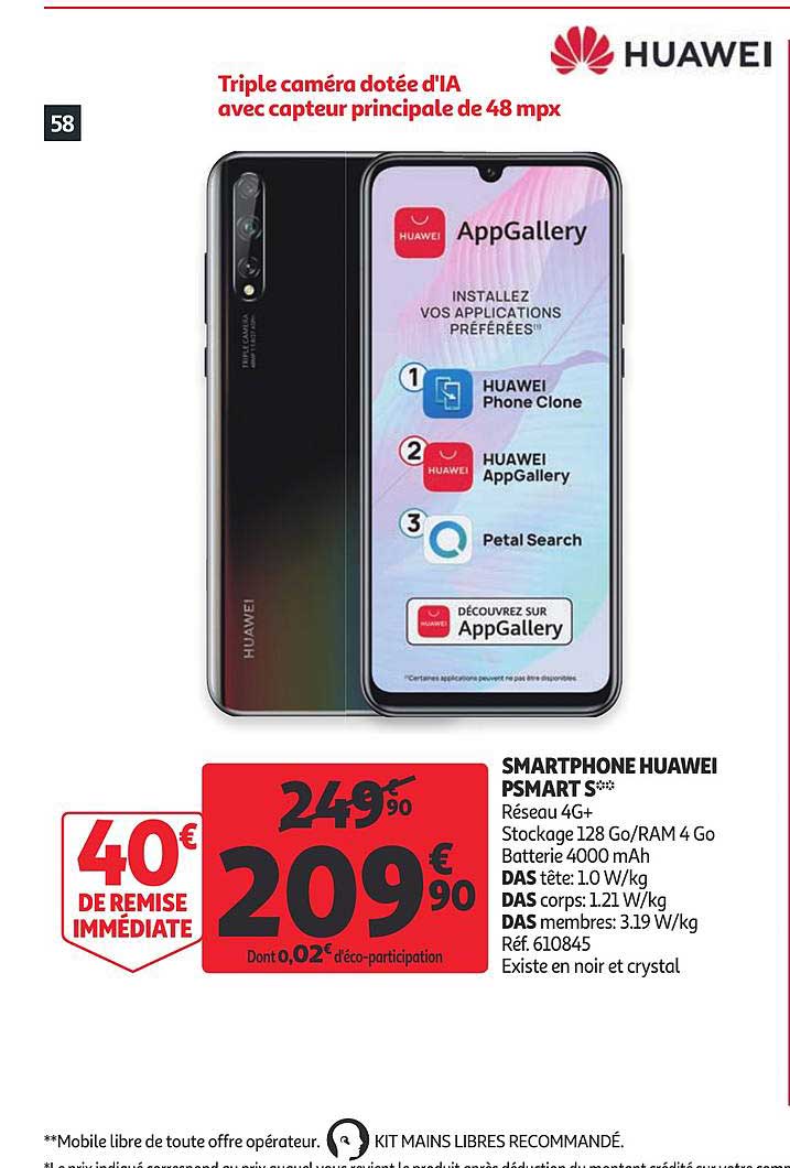 smartphone huawei psmart s