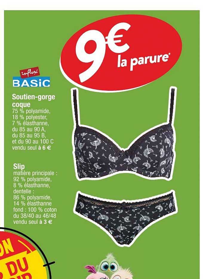 soutien gorge coque slip influx basic