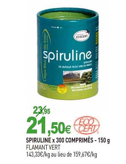 spiruline x 300 comprimés flamant vert
