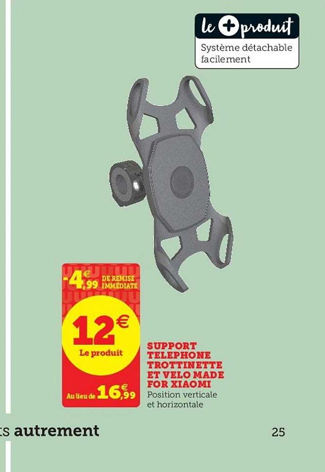 support téléphone trottinette et velo made for xiaomi