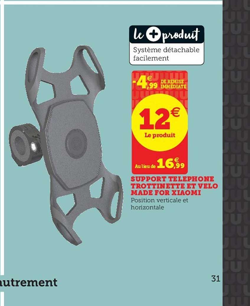 support téléphone trottinette et vélo made for xiaomi