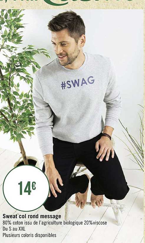 sweat col rond message