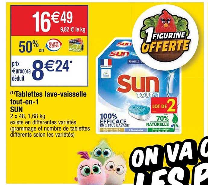 tablettes lave vaisselle tout en 1 sun