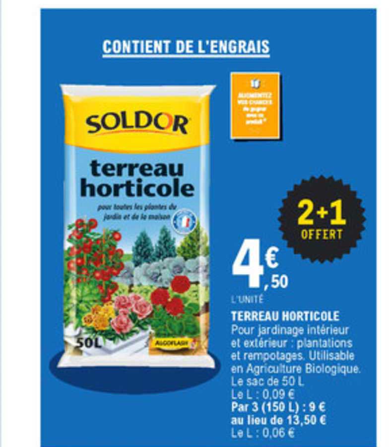 Terreau Horticole 2+1 Offert