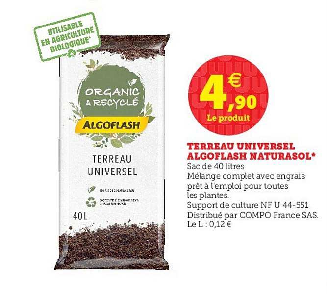 terreau universel algoflash naturasol