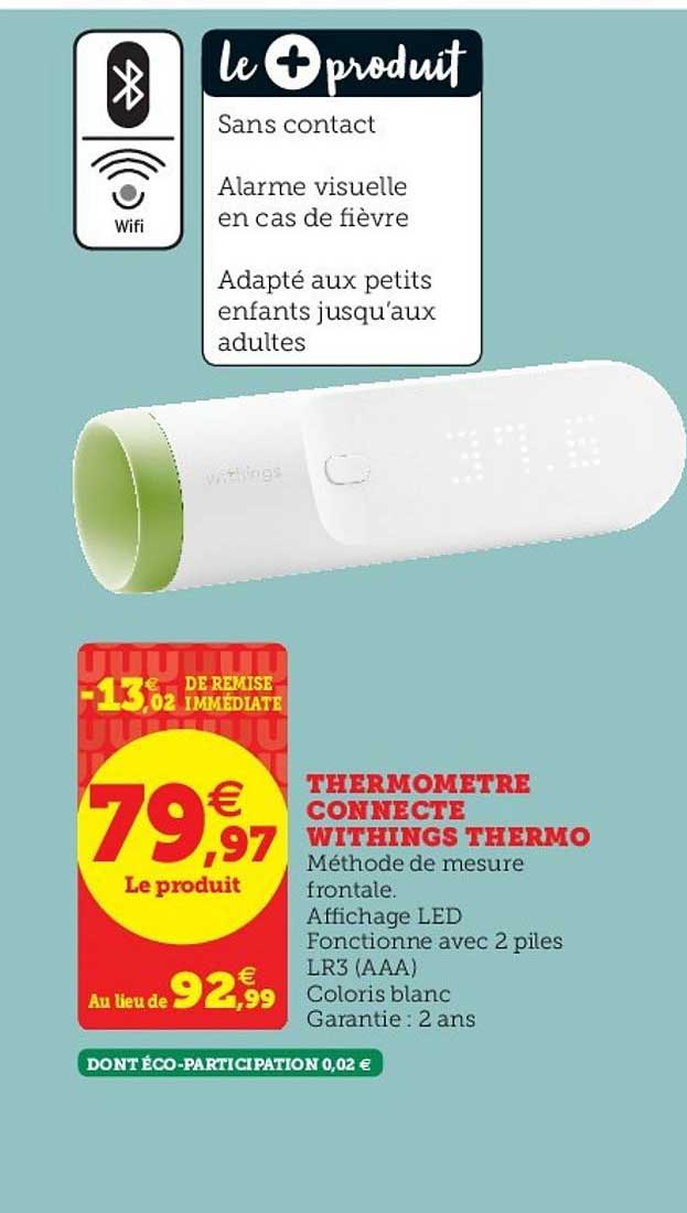 thermomètre connecté withings thermo