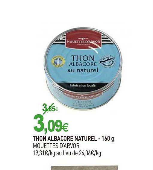 thon albacore naturel mouettes d'arvor