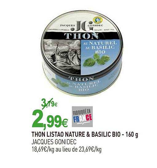 thon listao nature & basilic bio jacques gonidec
