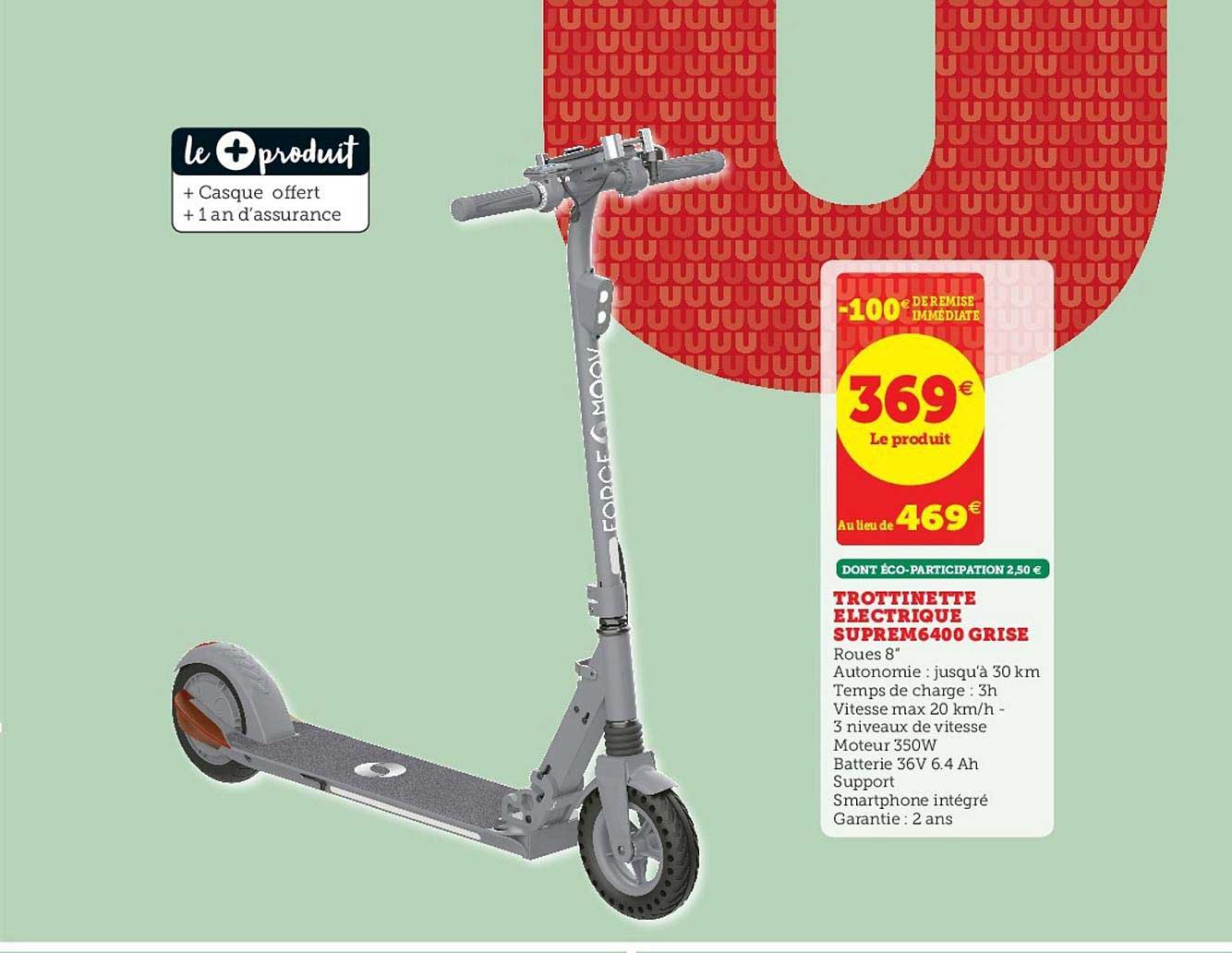 Trottinette électrique Suprem6400 Grise