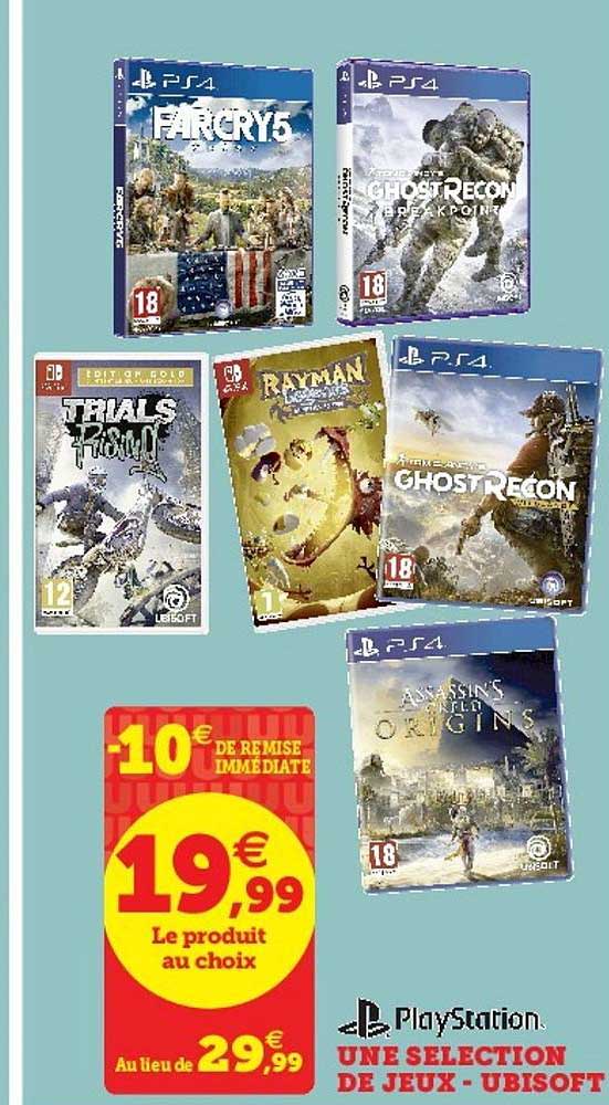 une sélection de jeux ubisoft playstation