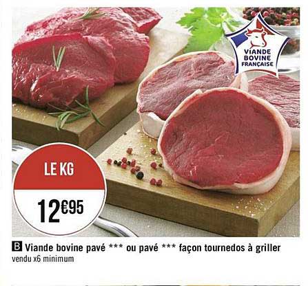viande bovine pavé ou pavé façon tournedos à griller