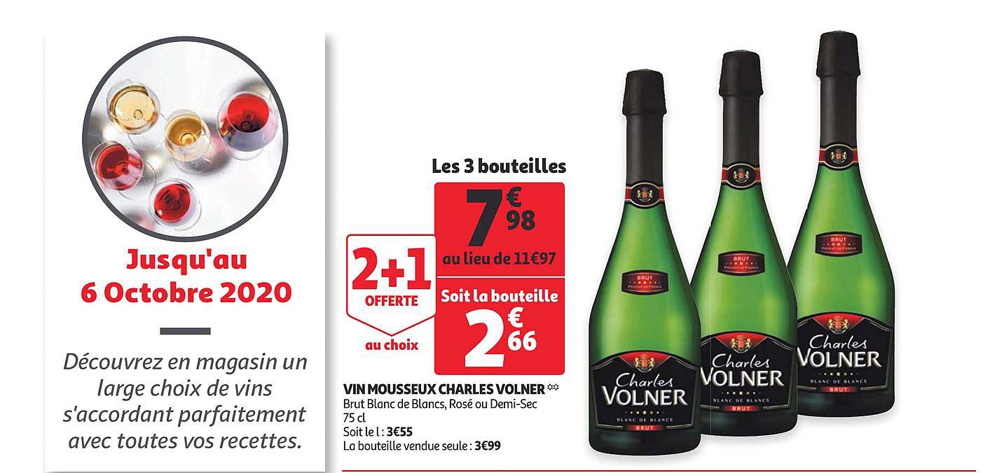 vin mousseux charles volner 2+1 offerte