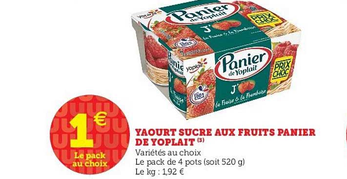 Yaourt Sucré Aux Fruits Panier De Yoplait