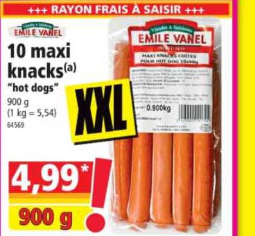10 maxi knacks "hot dogs" emile vanel