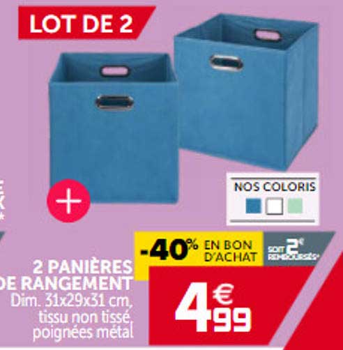 2 Panières De Rangement