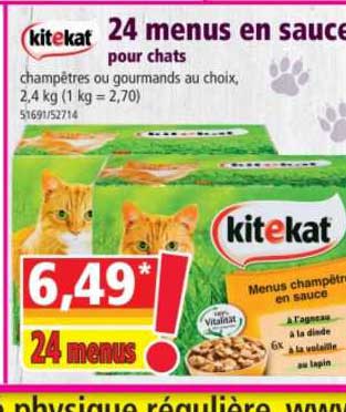 24 menus en sauce pour chats kitekat