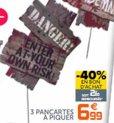 3 pancartes à piquer