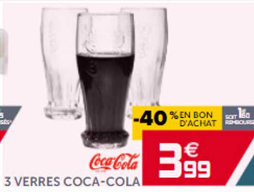 3 verres coca-cola